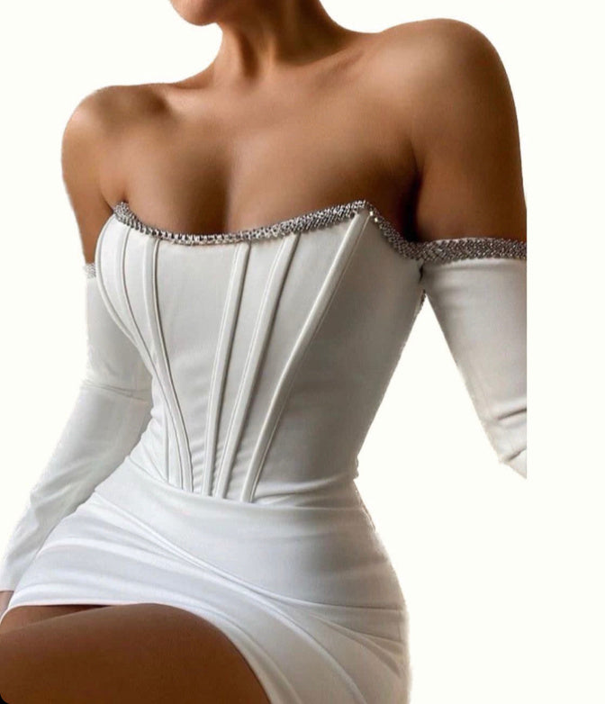 Vestido blanco corsetería