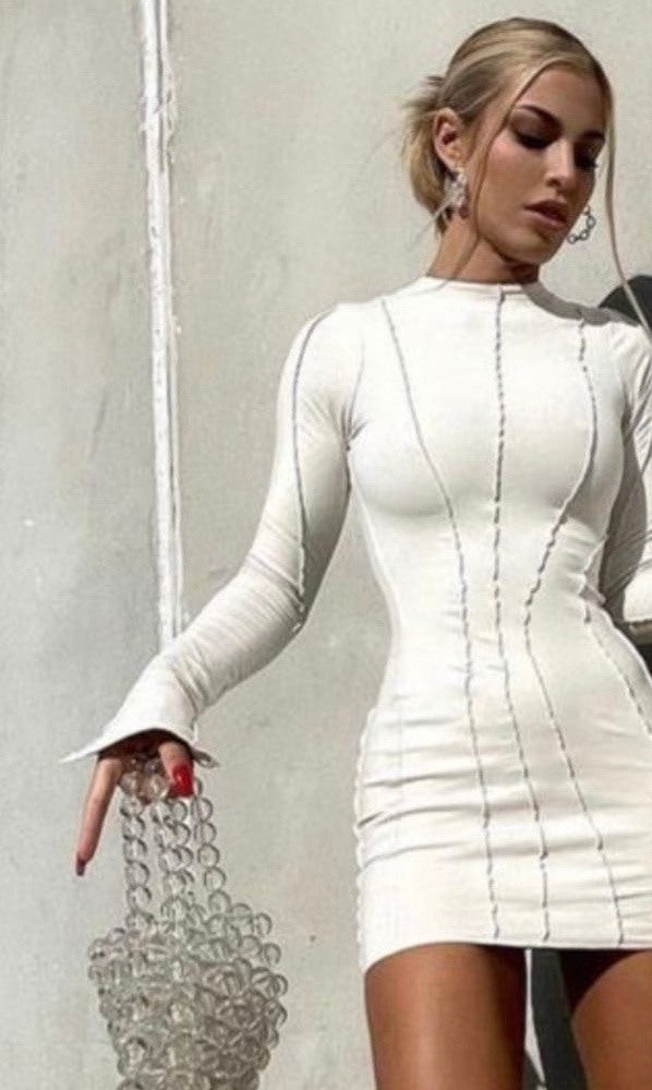 Vestido blanco manga larga